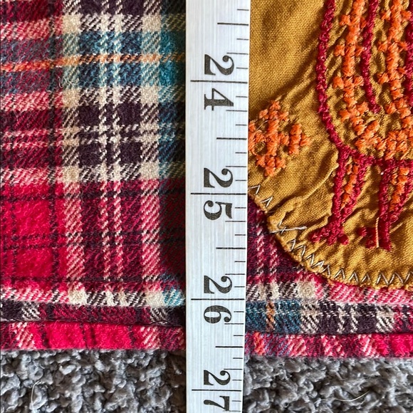 Woolrich Shirt Cotton Plaid Embroidered Boho Women’s Sz: L-XL - Picture 14 of 14